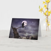 Raven of Crow Moon Winter Solstice Blessings Kaart (Gele Bloem)