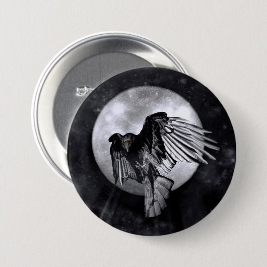 Raven of Crow Ronde Button 7,6 Cm (Voorkant /achterkant)