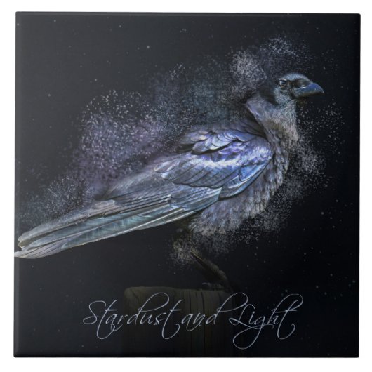 Raven of Crow Stardust Magic Witchcraft Art Tegel Tegeltje (Voorkant)