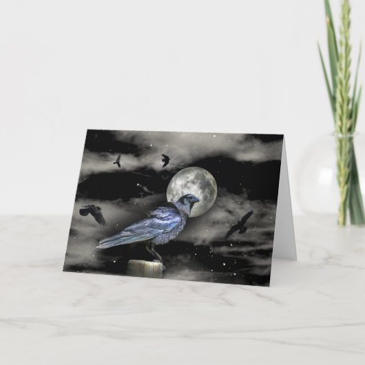 Raven of Kraai Winterzonnewende Zegeningen Kaart (Voorkant)