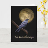 Raven of kroon Samhain Keltische zegeningen Kaart (Gele Bloem)