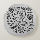 Raven of Transformation Rond Kussen (Voorkant)