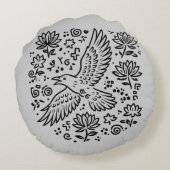 Raven of Transformation Rond Kussen (Achterkant)