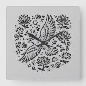 Raven of Transformation Vierkante Klok (Voorkant)