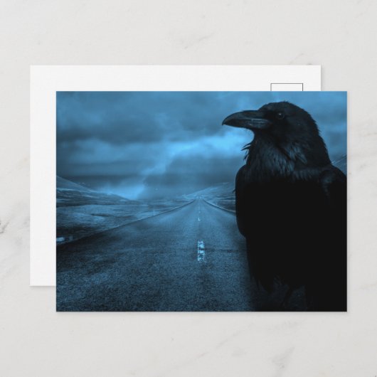 Raven on Road Briefkaart (Voorkant / Achterkant)