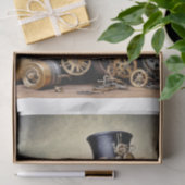 Raven on Skull with Steampunk Accents Decoupage Tissuepapier (Geschenk)