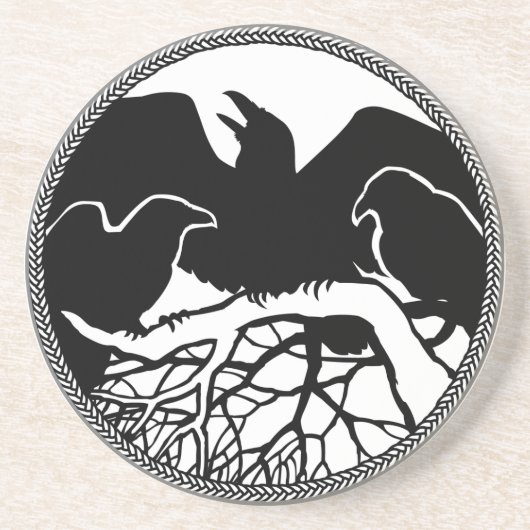 Raven Onderzetter Raven Gift Raven & Crow Art Deco (Voorkant)