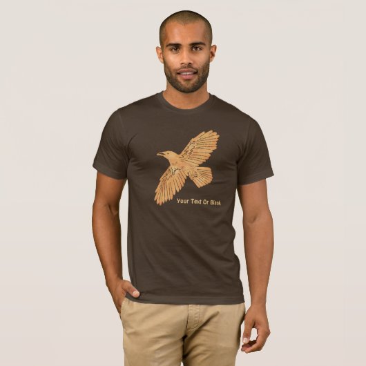 Raven op Brown T-shirt (Voorkant volledig)