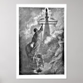 Raven op Bust Edgar Allan Poe Dore Illustratie Poster (Voorkant)