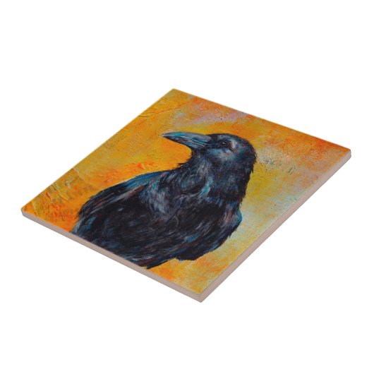 Raven op Canvas Tegeltje (Zijkant)