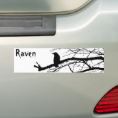 Raven op de boom bumpersticker (Op auto)