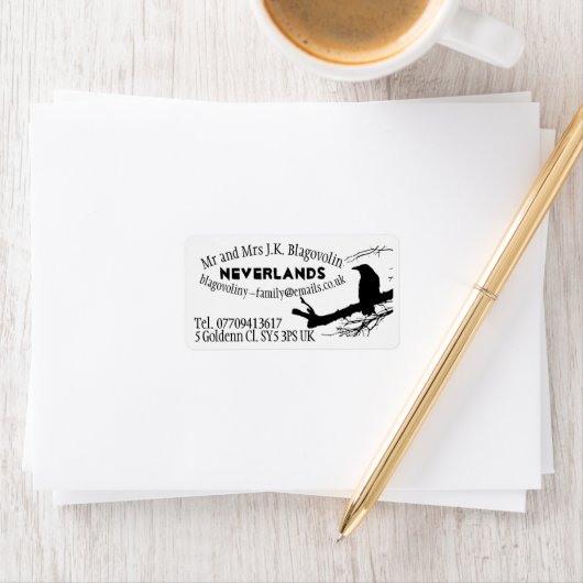 Raven op de boom etiket (Insitu)