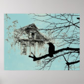 Raven op de boom, Huis in Ruins Poster (Voorkant)