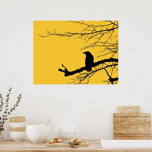 Raven op de boom poster (Keuken)