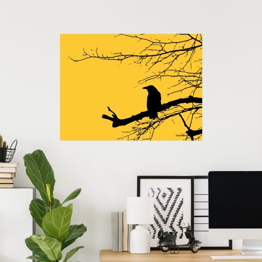 Raven op de boom poster (Thuiskantoor)