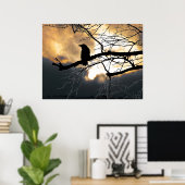 Raven op de boom poster (Thuiskantoor)