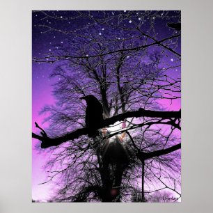 Raven op de boom poster