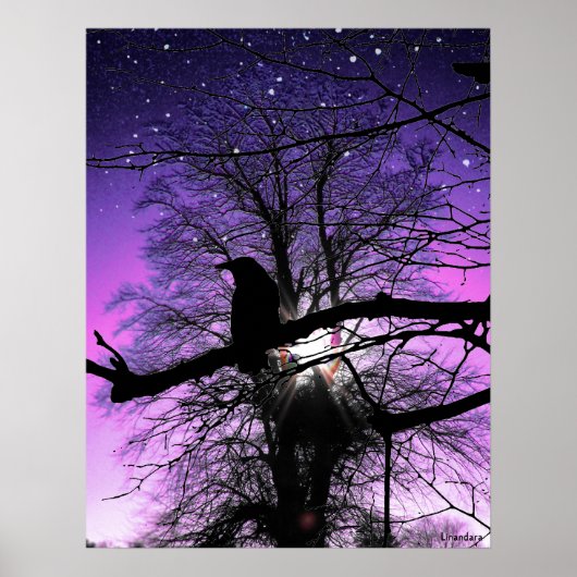 Raven op de boom poster (Voorkant)