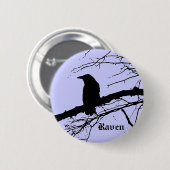 Raven op de boom ronde button 5,7 cm (Voorkant /achterkant)