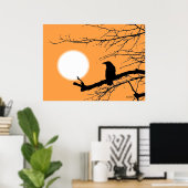 Raven op de Boom Sun Poster (Thuiskantoor)