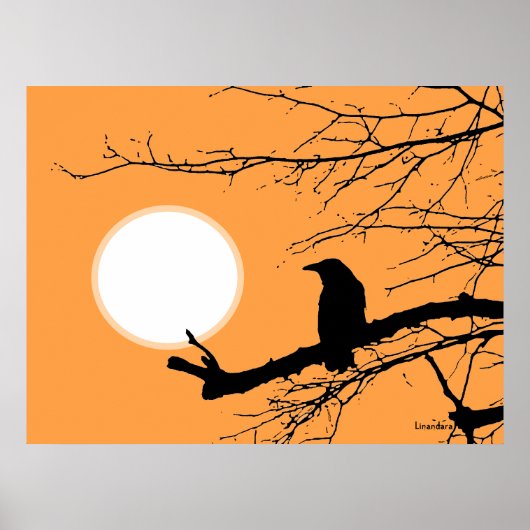 Raven op de Boom Sun Poster (Voorkant)