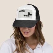 Raven op de Boom Zwart-wit Trucker Pet (In situ)