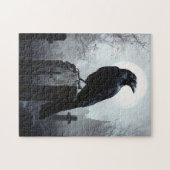 Raven op de gotische begraafplaats legpuzzel (Horizontaal)