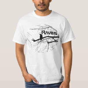 Raven op de T-shirt met boom