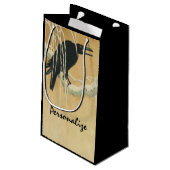 Raven op een boomtak klein cadeauzakje (Achterkant Gekanteld)