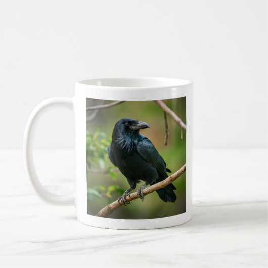 Raven op een boomtak koffiemok (Links)