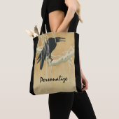 Raven op een boomtak tote bag (Dichtbij)