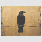 Raven op een Branch Gold Achtergrond Decoupage Tissuepapier (Voorkant)