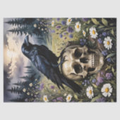 Raven op een schedel Decoupage Tissuepapier (Voorkant)