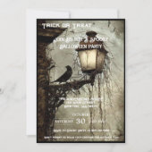 Raven op Lantaarn Halloween Party Kaart (Voorkant)
