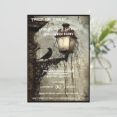 Raven op Lantaarn Halloween Party Kaart (Staand voorkant)