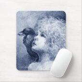 Raven op mijn schouder II Mousepad Muismat (Met muis)