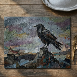 Raven op Peak – Impasto Corvid Donkere Gothic Legpuzzel