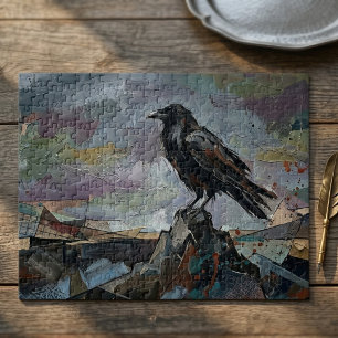 Raven op Peak – Impasto Corvid Donkere Gothic Legpuzzel