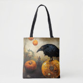 Raven op Pumpkin Tote Bag (Voorkant)