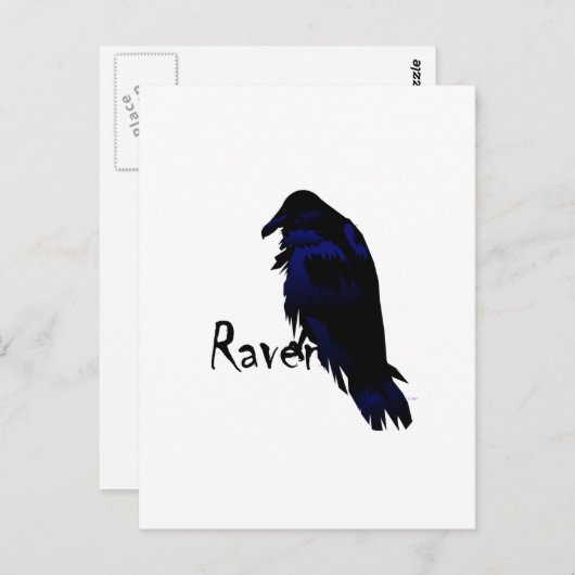 Raven op Raven Briefkaart (Voorkant / Achterkant)