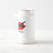 Raven op rode zon bierpul (Voorkant links)