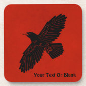 Raven op rood bier onderzetter (Voorkant)