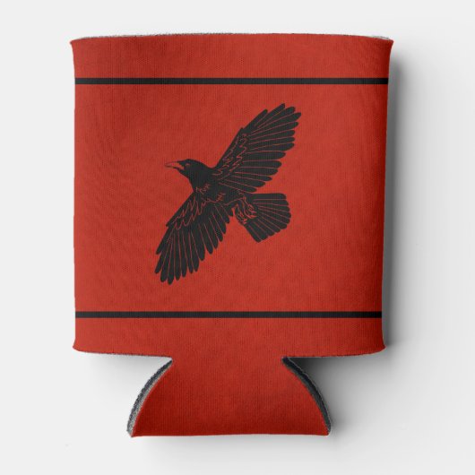 Raven op rood blikjeskoeler (Voorkant)