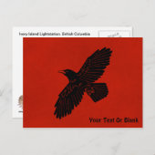 Raven op rood briefkaart (Voorkant / Achterkant)
