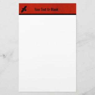 Raven op rood briefpapier