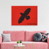 Raven op rood canvas afdruk (Insitu (Woonkamer))