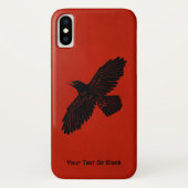 Raven op rood Case-Mate iPhone case (Achterkant)