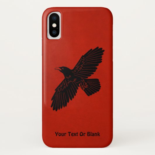 Raven op rood Case-Mate iPhone case (Achterkant)