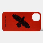 Raven op rood Case-Mate iPhone case (Achterkant (horizontaal))