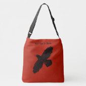 Raven op rood crossbody tas (Achterkant)